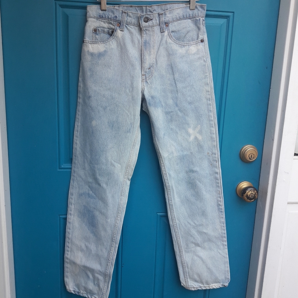 Vintage Levis Blue Jeans 505 Straight Leg Red Tag All Cotton Denim Size 31W 31L - Picture 7 of 16